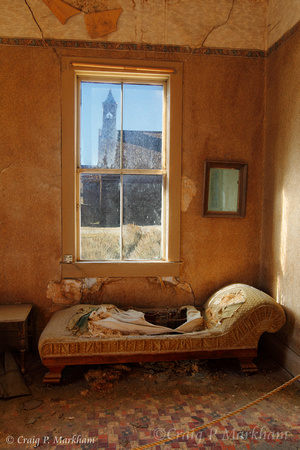 Couch with a Church view - Bodie, CA 111013-151632-MK4-2455, 56, 57 HDR -